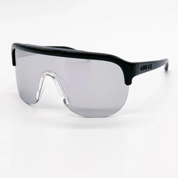 NEW GUCCI SHIELD MASK SILVER BLACK SUNGLASSES GUCCI